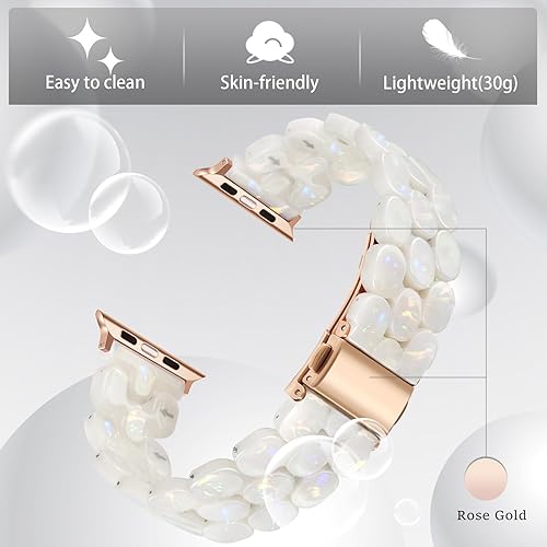 Miniatura 3 de V-MORO Pulsera de resina compatible con Apple Watch de 1.81 pulgadas, 1.77 pulgadas, 1.73 pulgadas, 1.65 pulgadas, correa ligera y elegante para