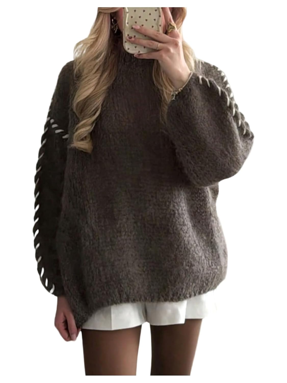 GORGLITTER Womens Chunky Cozy Oversized Sweater Tops Trendy Dressy Fall Long Sleeve Crew Neck Winter Pullover Tops