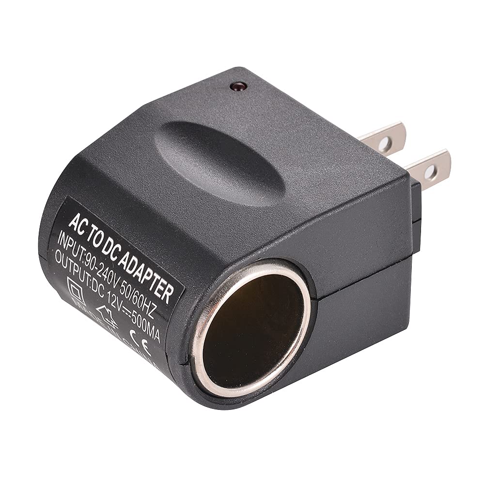 Universal AC to DC Car Cigarette Lighter Socket Adapter AC/DC 110V to 12V Converter, US Plug (500mA 6W)