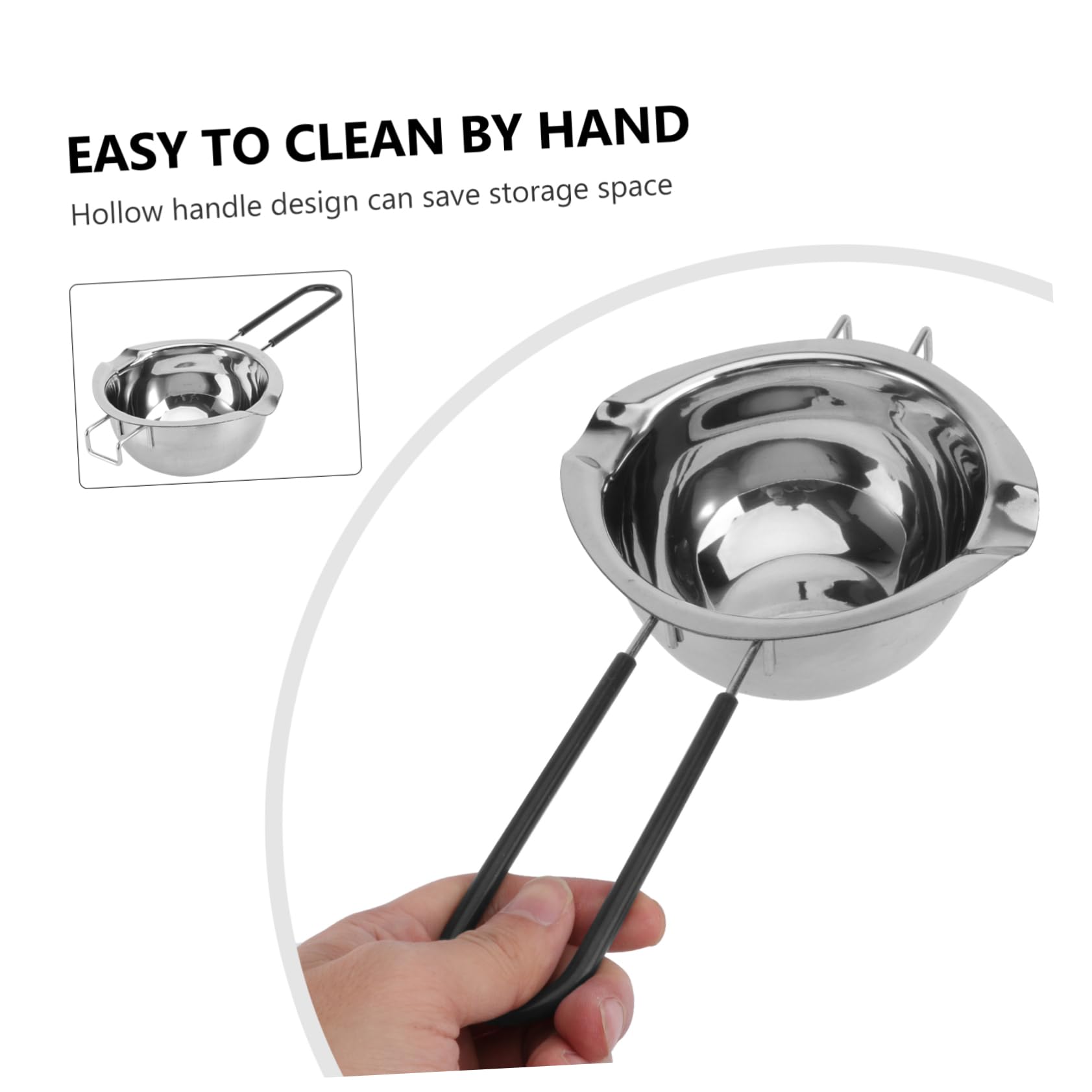 BRIGHTFUFU 1pc Melting Pot Candy Melts Melting Pan for Molding Stainless Steel Boiler Silicone Cover Handle