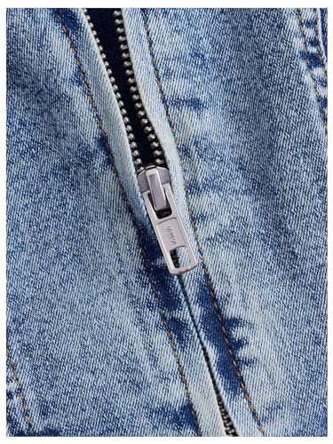 SHENHE Women's Zip Up Denim Top Adjustable Strap Sleeveless Jean Crop Top with Pockets4