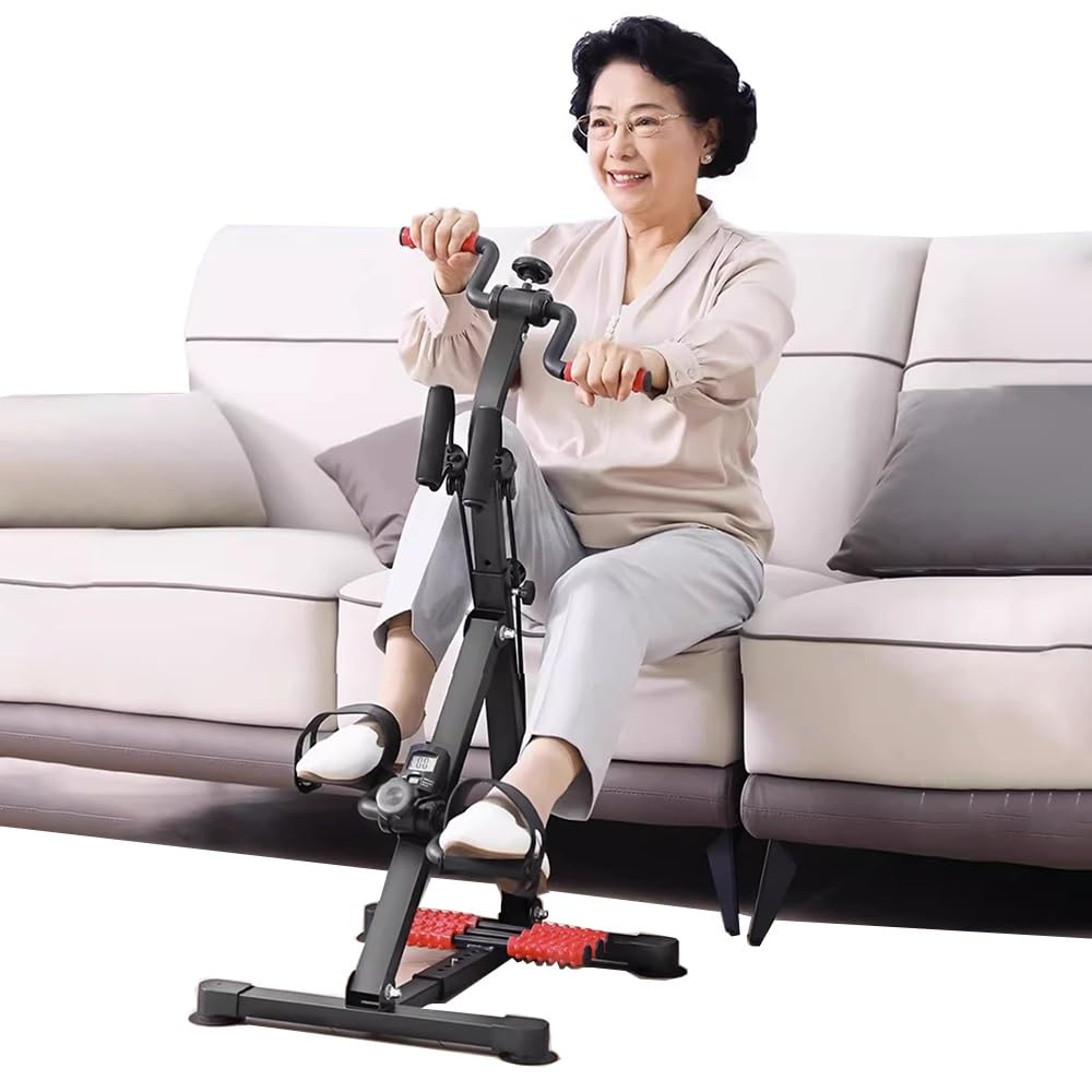 Inteligentny dom, przenośny, składany pedał do ćwiczeń z wyświetlaczem LCD, regulowany opór do rehabilitacji osób starszych i ćwiczeń ramion i nó