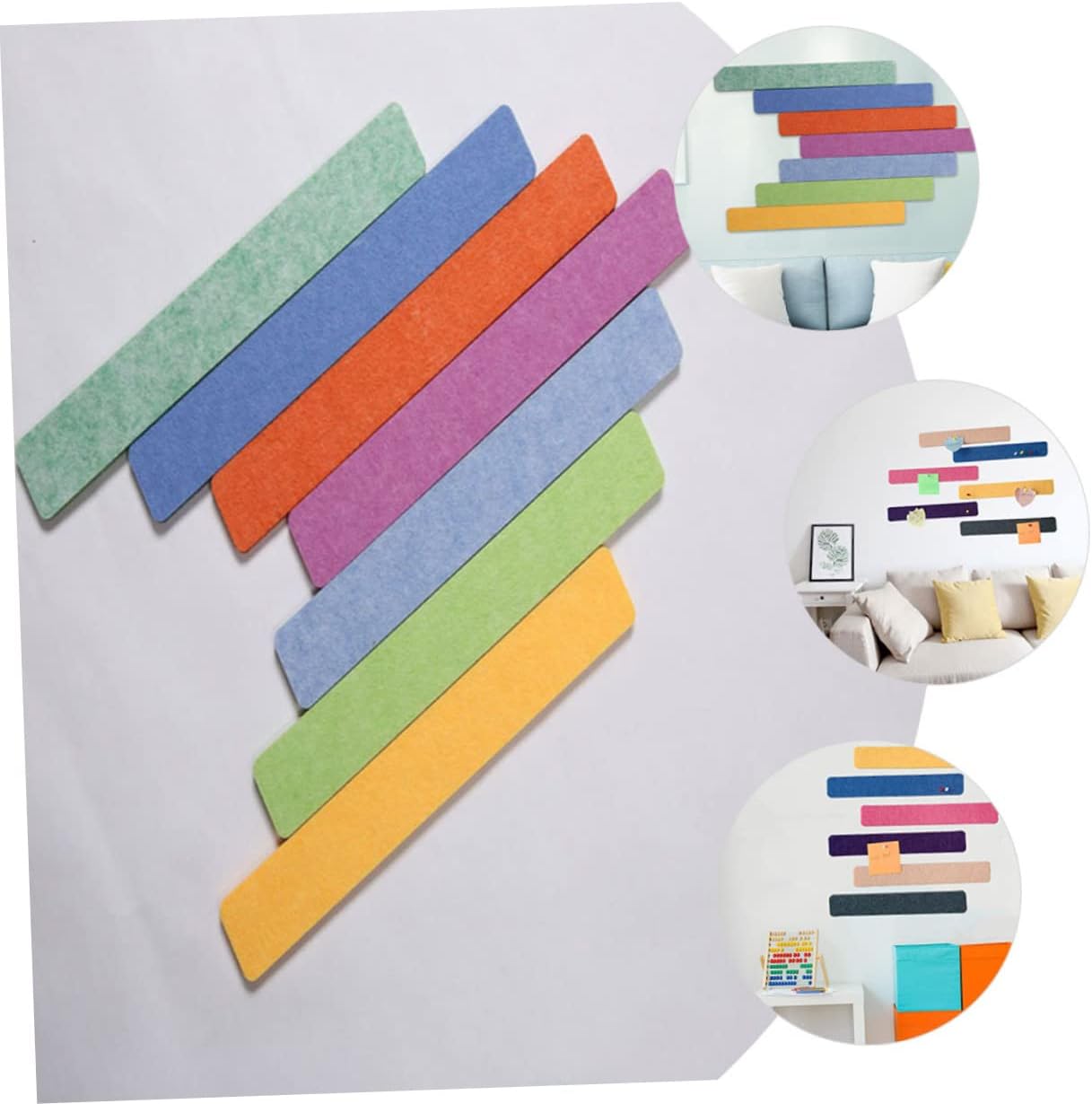 Holibanna 1Set Felt Bulletin Board Strips of Self Adhesive Cork Strips for Home Office Decor Easy to Install Felt for Photos Reminders and Notes