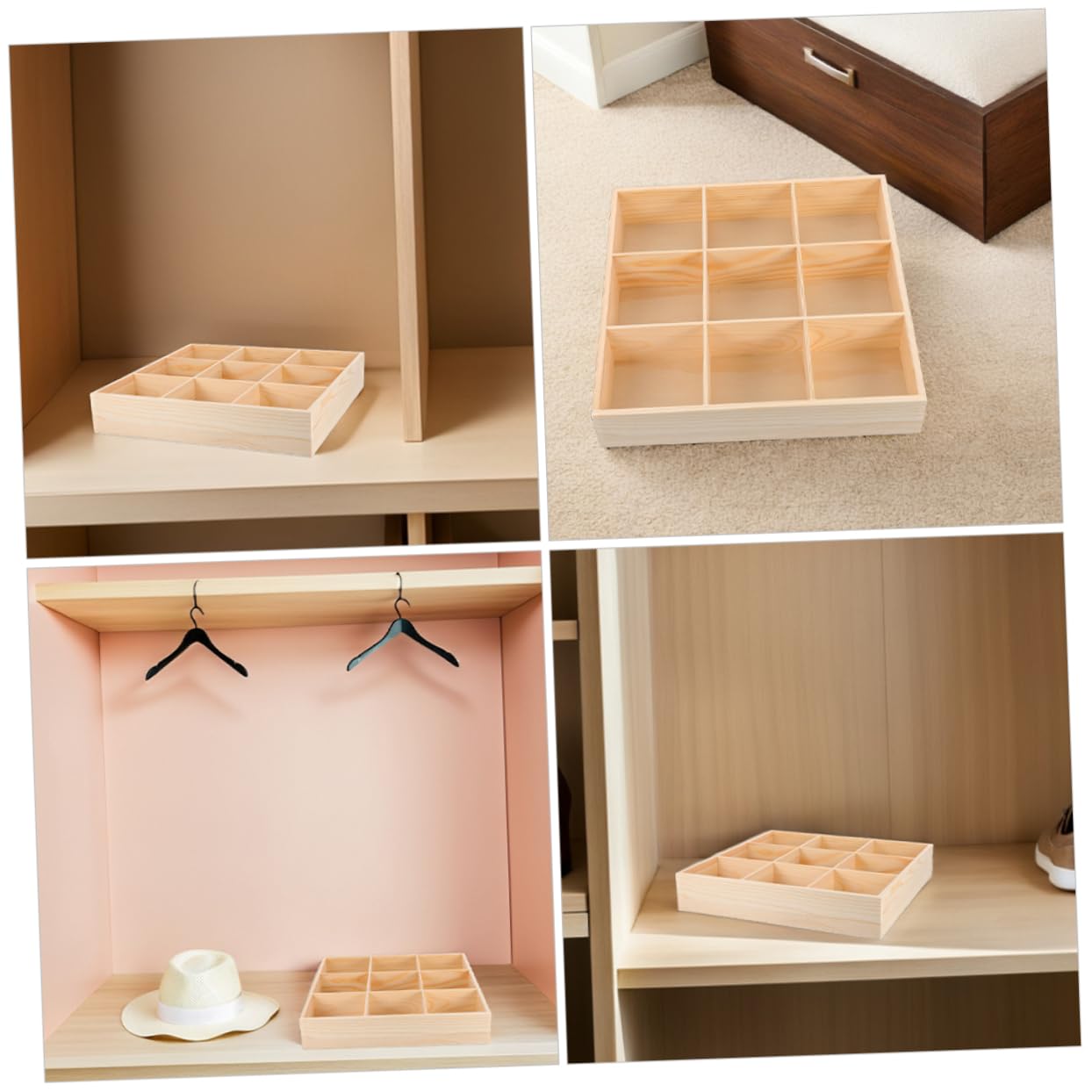 2 Pezzi Organizer per Armadio con Divisorie in Contenitore Multi Scomparti per Calzini Biancheria Intima e Oggetti Organizer per Resistente e