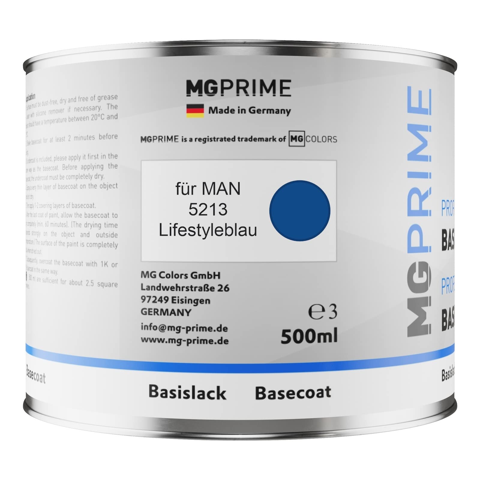 MG PRIME Kit pots de Peinture voiture pour MAN 5213 Lifestyleblau 1,25L