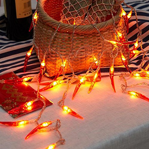 Dreamworth Red Chili String Lights,10ft 20 LED Chili String Lights Battery Operated Fairy Lights for Wedding, Chinese New Year,Spring Festival,Party Decoration,Christmas