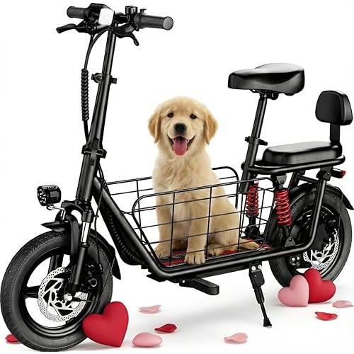 WINDHORSE 850W Peak Electric Scooter with Seat, 20MPH & 25 Miles Range, Dual Shock Absorbing, 3 Gear Speed, 14" Pneumatic Tire, Folding E Scooter for Adults with Basket for Commuting, 330lbs Load