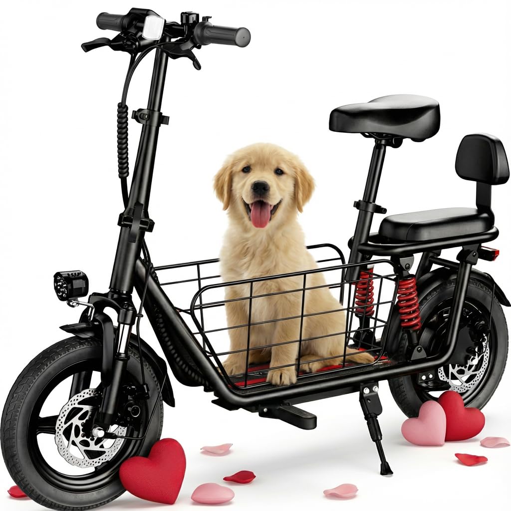 WINDHORSE 850W Peak Electric Scooter with Seat, 20MPH & 25 Miles Range, Dual Shock Absorbing, 3 Gear Speed, 14" Pneumatic Tire, Folding E Scooter for