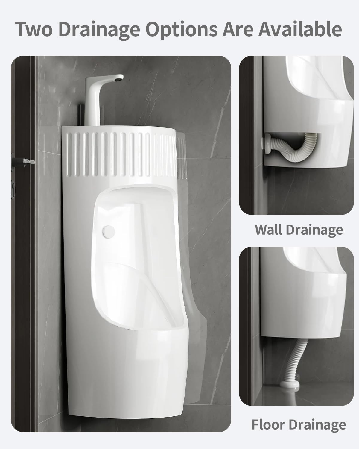 Urinoir Homme Urinoirs D'angle pour Hommes, Urinoir Mural avec Robinet Rétractable, Déflecteur Anti-éclaboussures Mural pour WC, WC de Camping-car