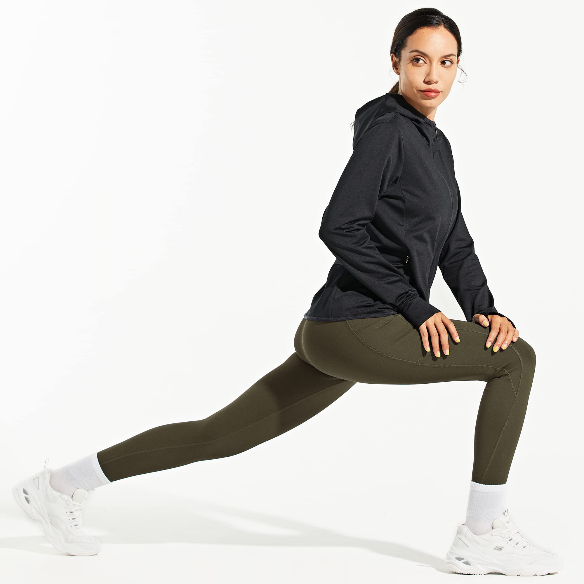 Libin Leggings Termici da Donna Inverno Leggings con Fodera in Pile Resistente all'Acqua Pantaloni Caldi Vita Alta Leggings da Trekking con Tasche