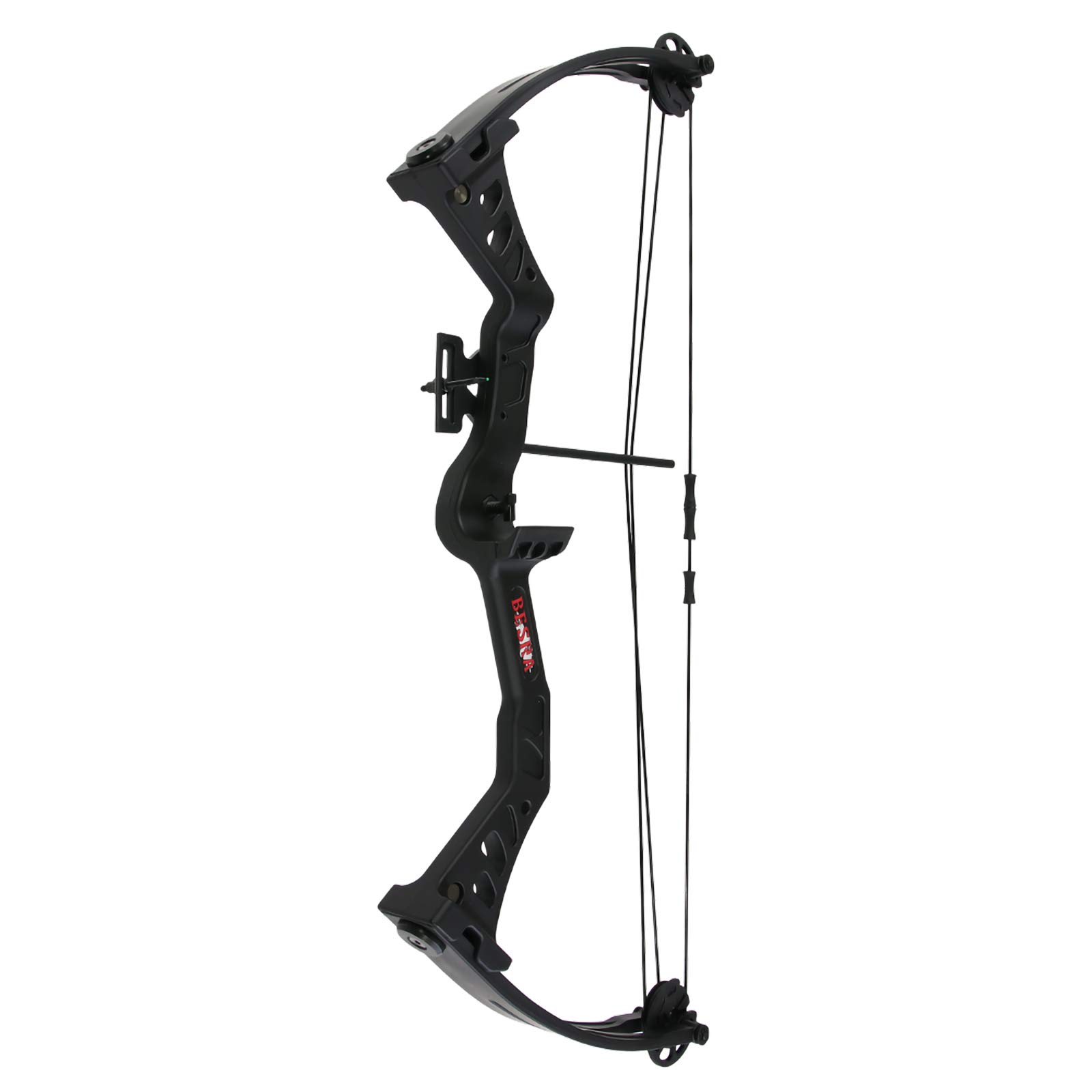 Drake Besra Compoundbogen Set 19–25 lbs, Auszug 19–20,5 Zoll, Rechtshand | kompakter Bogen 25 Zoll, inkl. 2 Fiberglaspfeile, Pinvisier, Pfeilauflage, Köcher, Armschutz und Fingerschutz
