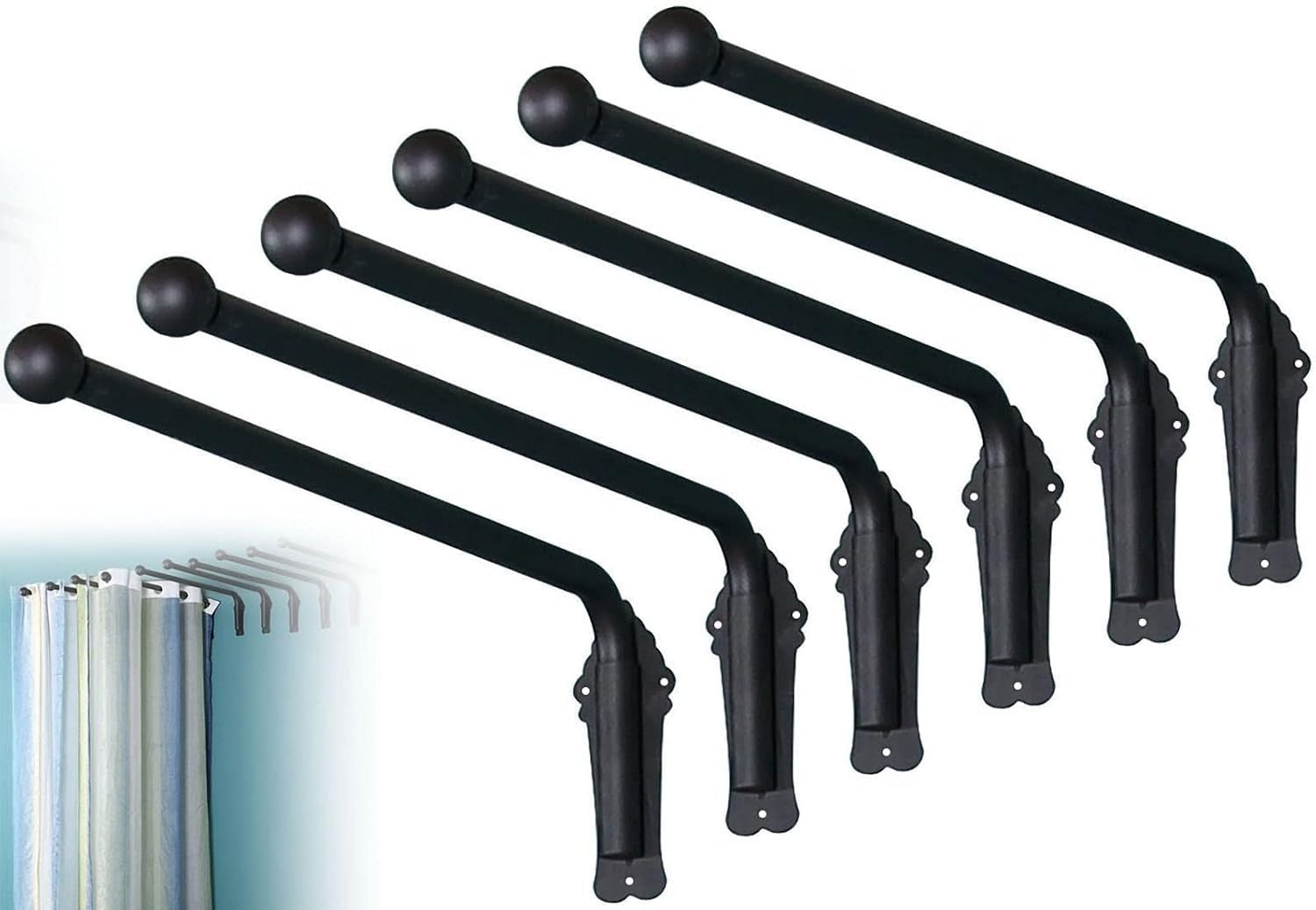 Tringle à rideaux à bras oscillant robuste pour panneaux de fenêtre latéraux