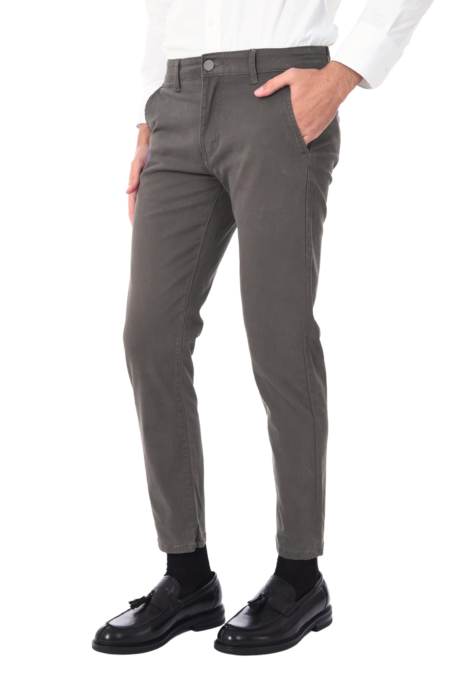 Ciabalù Pantaloni Uomo Invernali Eleganti in Cotone Caldo Tinta Unita Regular Fit Occasioni Formali e Quotidiane da Lavoro per Ufficio