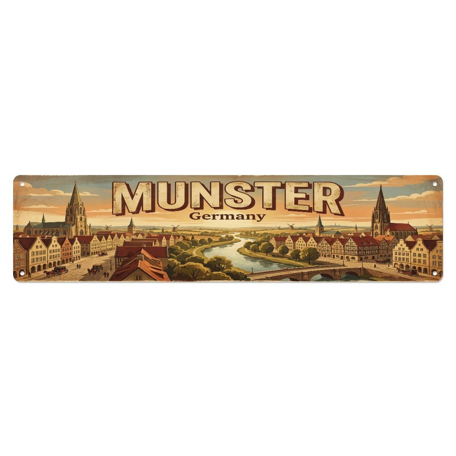 Metal Tin Sign Retro Travel Germany Munster