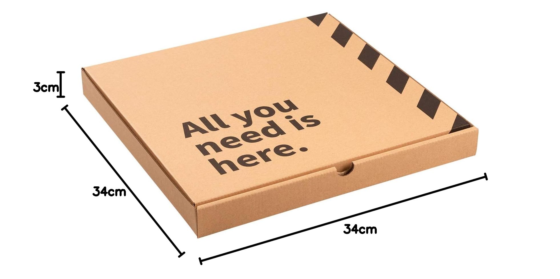 Packer Pro Pack 50 scatole per pizza Kraft 34 x 34 x 3,5 cm