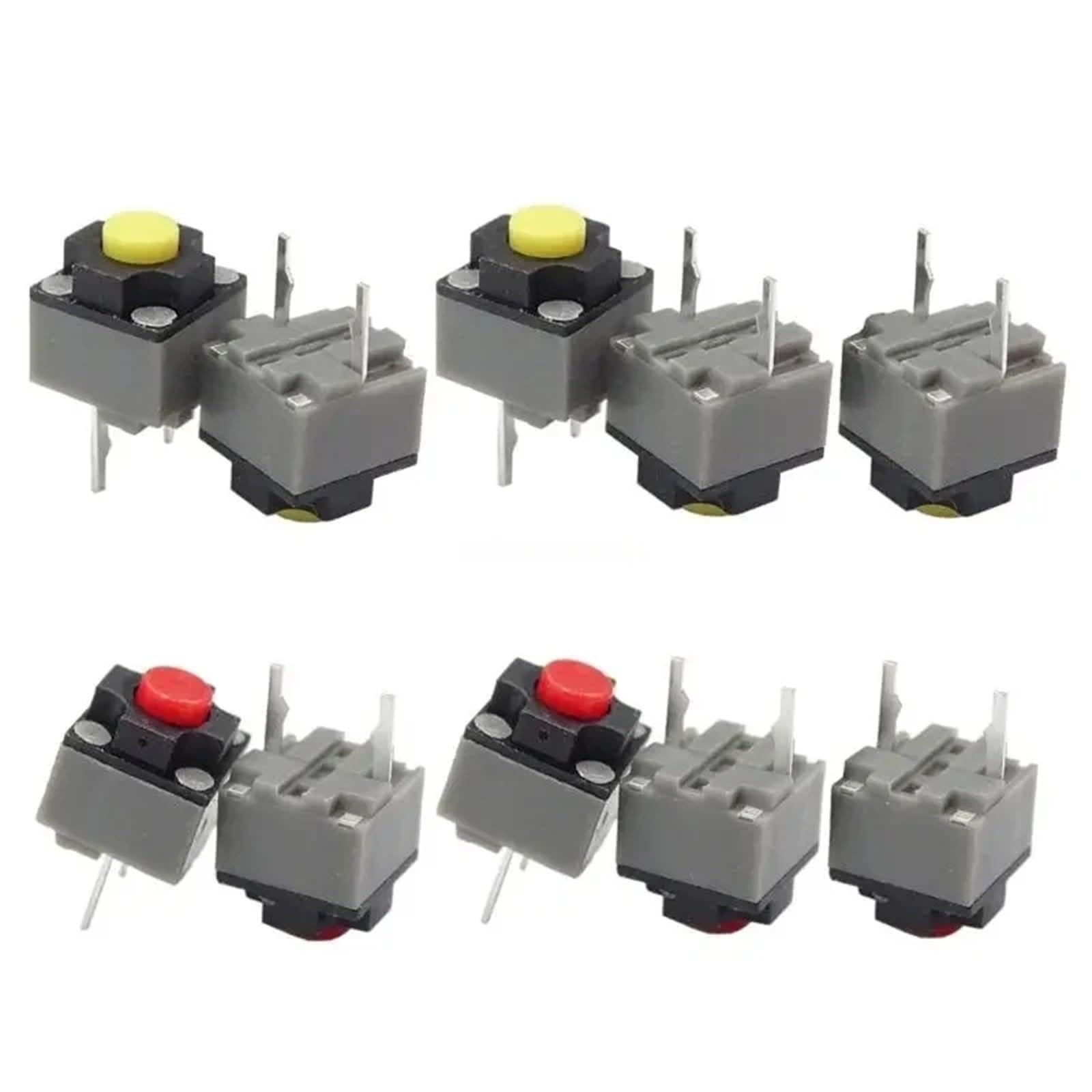 5 sztuk kwadratowy przycisk wyciszenia 6x6x7,3mm, przełącznik myszy, części naprawcze, prostokątna wymiana przełącznika (czerwony)