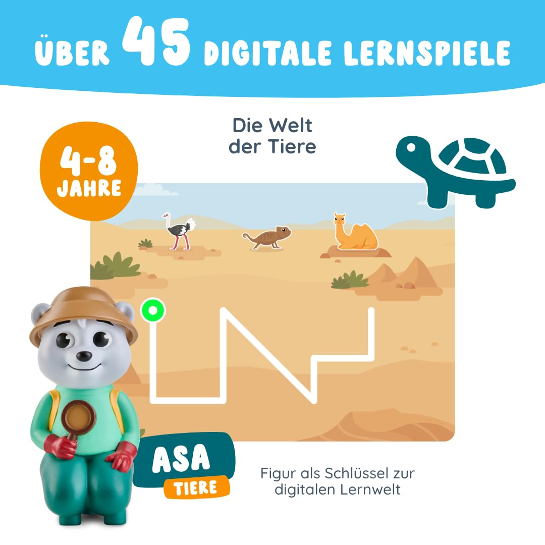 Edurino Figur ASA Welt der Tiere bis 10 (Stufe 2) ab 4 Jahren inkl. App | Innovatives & digitales Lernspiel | Vielfältige Tierwelten erkunden | Lebensräume erforschen
