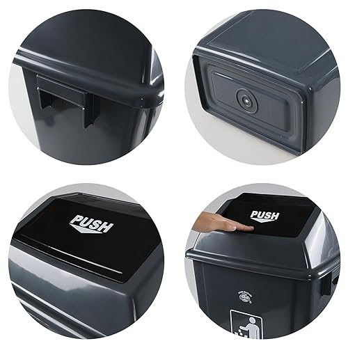 Miniatura 4 de Rosebloom - Cubo de basura de cocina de 13 galones con tapa, cubo de basura alto de plástico, 4 paquetes