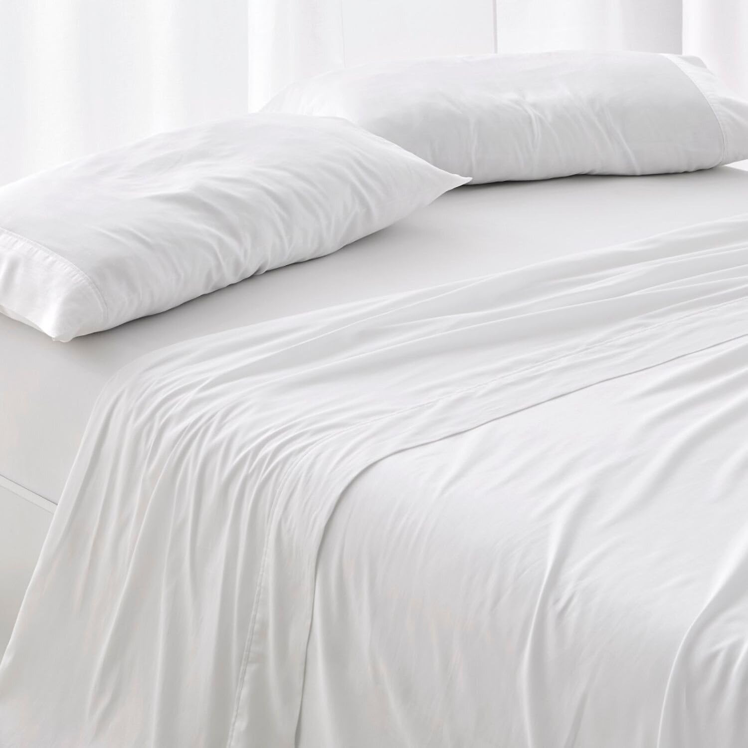Burrito Blanco │ Sábana Bajera 150x190/200 cm │ Cama de 150 cm (+ Medidas Disponibles)│ Tejido de algodón 100%, Calidad percal, 180 Hilos │ Colección coordinable en 6 Colores │ Diseño 400 Blanco
