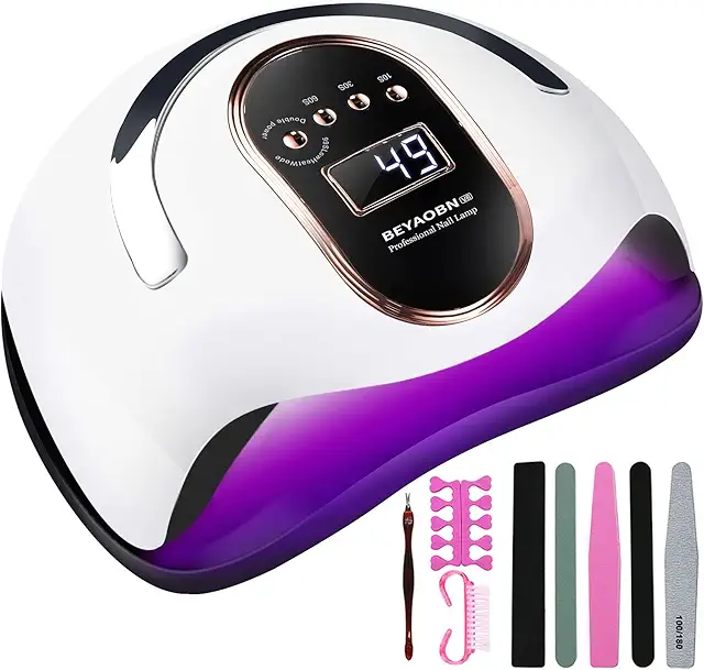 Lampe LED Professionnelle pour Ongles 168W avec Capteur Automatique et 4 Minuteries