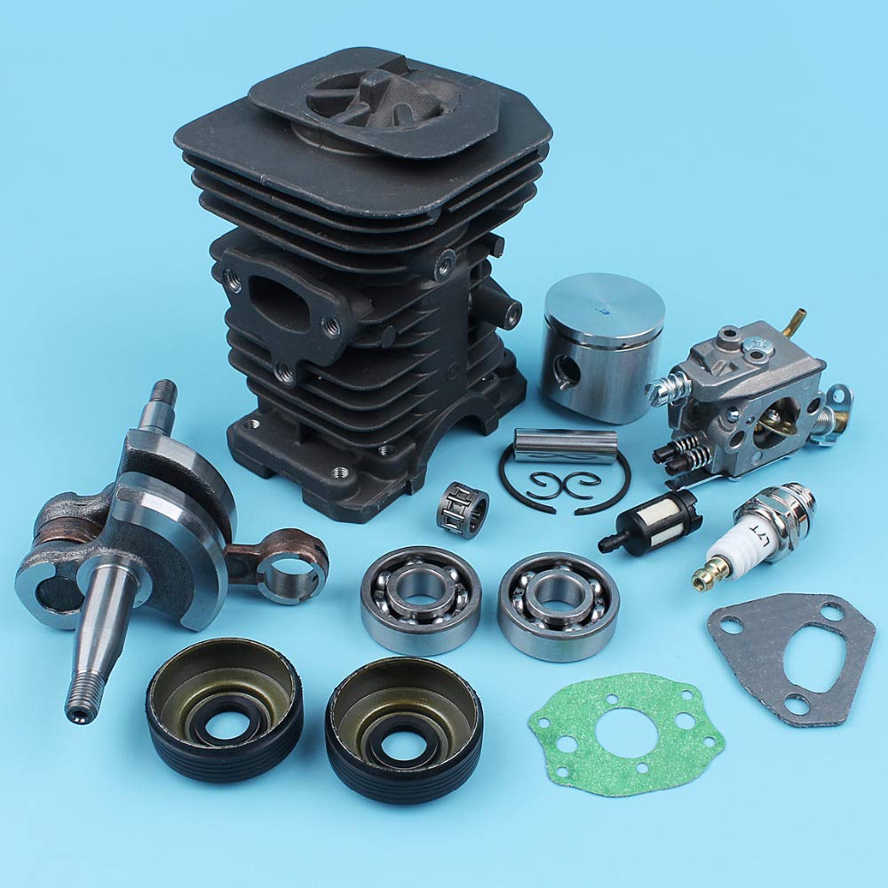 Carburateur de Vilebrequin à Piston Cylindre 38mm for Husqvar 136 137 141 142, roulement de tronçonneuse, Joints d'huile, Joint de Filtre plaqué NIKASIL