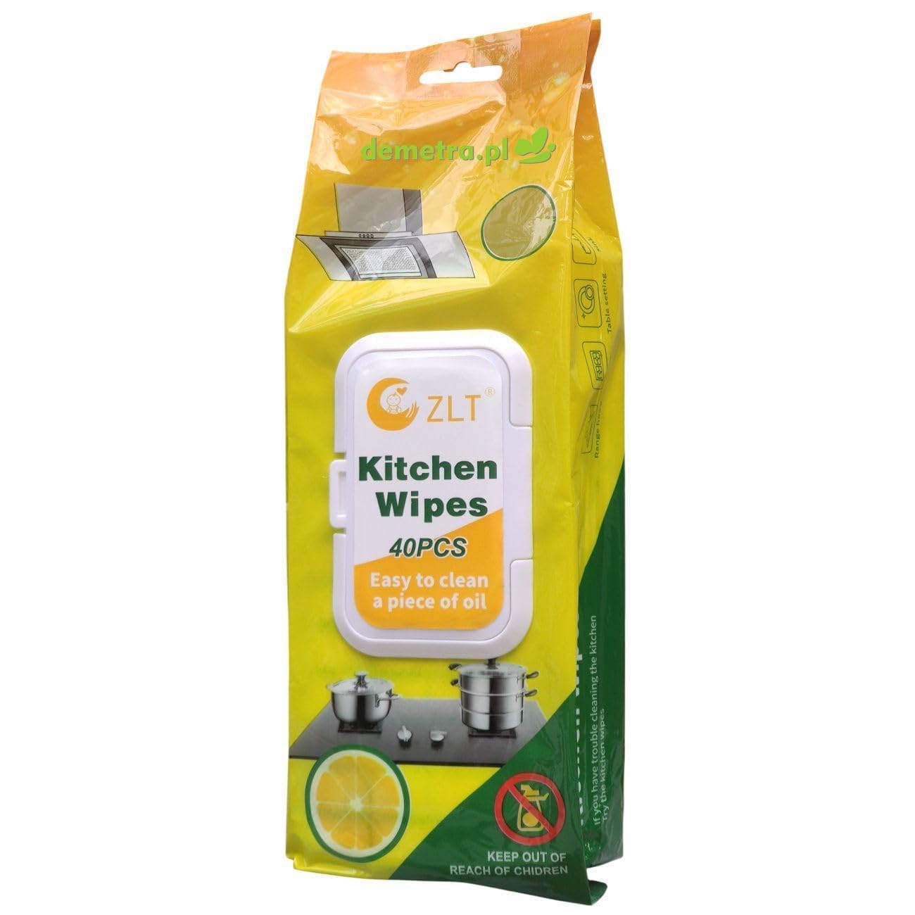 Sohansh Wet Kitchen Wipes for Grease Removal | Lemon Scented | No-Rinse Cleaning Wipes for Countertops, Stoves, Hoods & Tables | 40 PCS (Pack of 1) 2