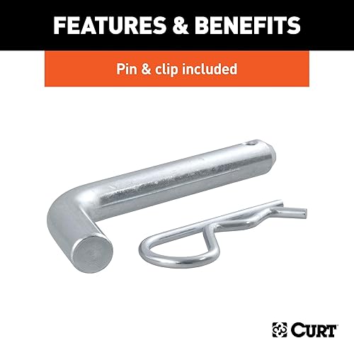 Miniatura 6 de CURT 45042 Soporte de enganche de remolque con bola y pasador de 2-516 pulgadas, se adapta a receptor de 2 pulgadas, 7,500 libras, caída de 4