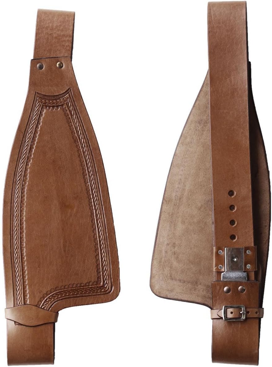 CHALLENGER Horse Western Adult Tooled Leather Replacement Saddle Fenders 5256DB