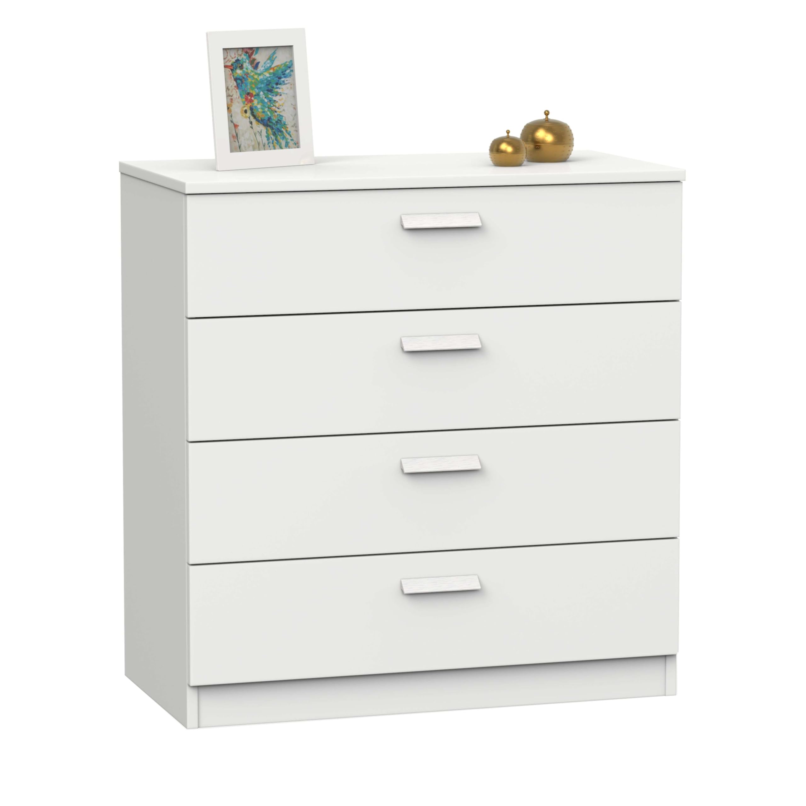Miroytengo Pack Muebles Dormitorio Juvenil Tibet Estilo Contemporáneo en Color Blanco Mate (Cama 105x190 cm + Armario + Cómoda)