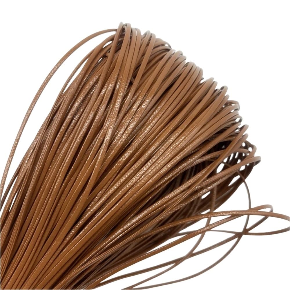 Embroidery thread, Cowhide Leather Rope String, 1 Piece 5 Yards 2mm PU Multicolor for Jewelry Making and Craft(Brown)