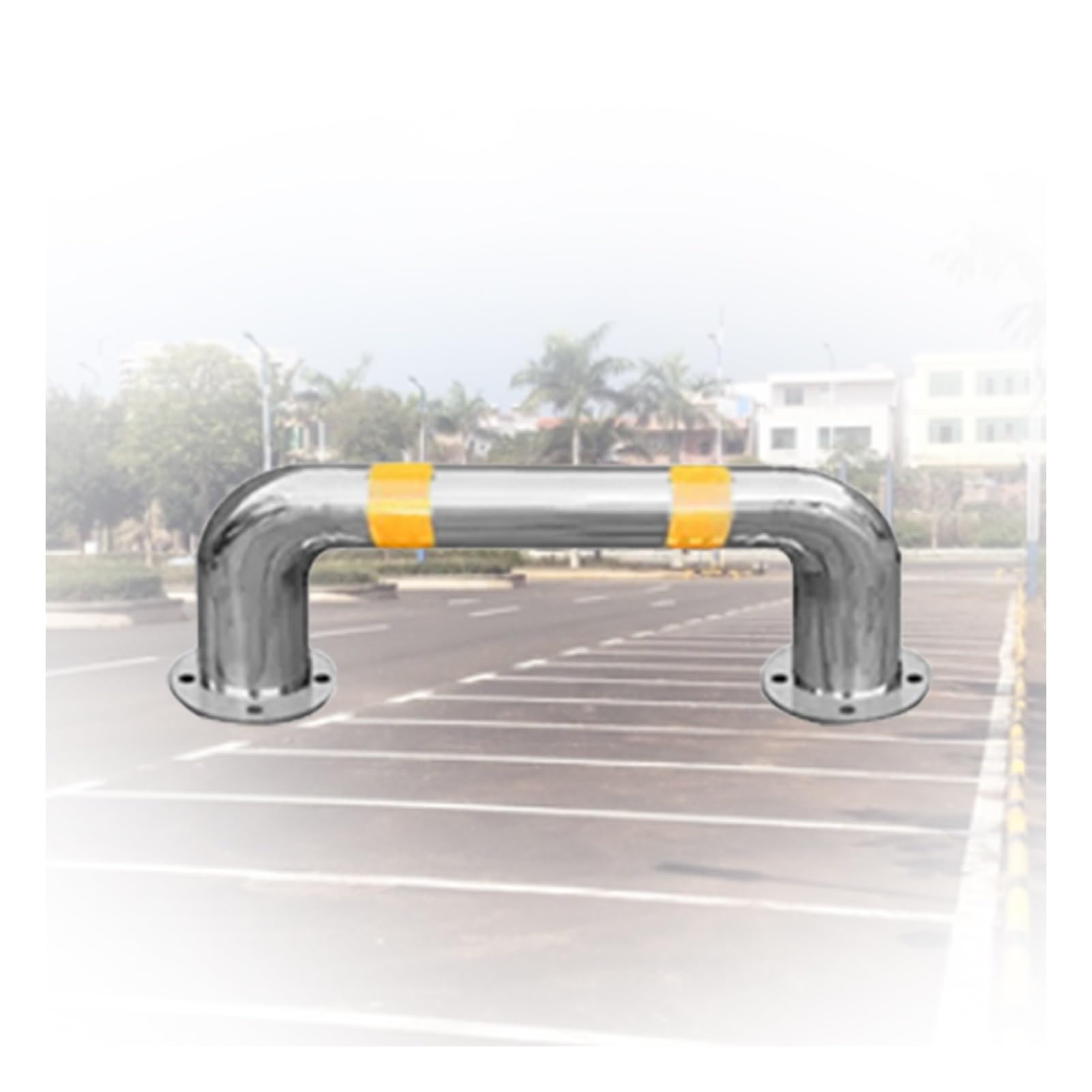 GTHTUHFD U Shape Security Bollards,U Shaped Garage Security Posts Parking Space Blocker, Traffic Warning Posts Isolation Bollards, For Driveway Garage Parking Warehouse,50x30cm