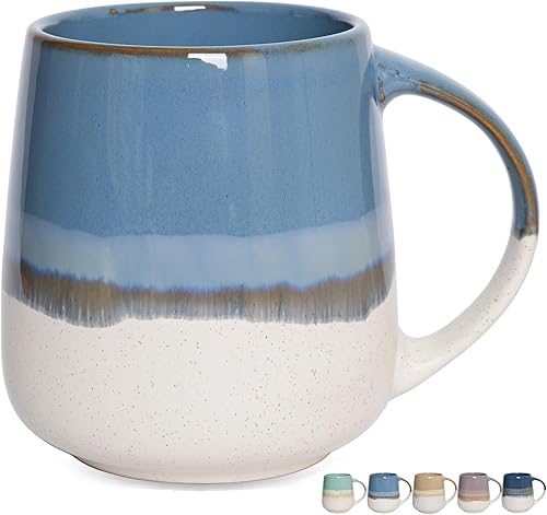 Bosmarlin Taza de café de cerámica extragrande, 23 onzas, apta para lavavajillas y microondas, taza de té grande de gran tamaño para oficina y hogar