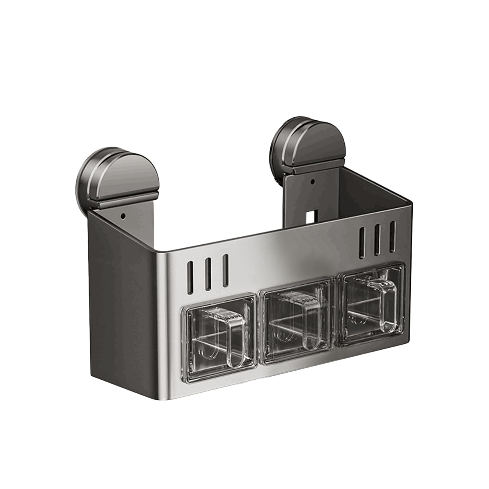 Scaffale per condimenti a doppio strato, con ventosa, impermeabile, antiruggine, con scatola per condimenti, per cucina, dispensa, ristorante, soluzione salvaspazio per conservare le spezie