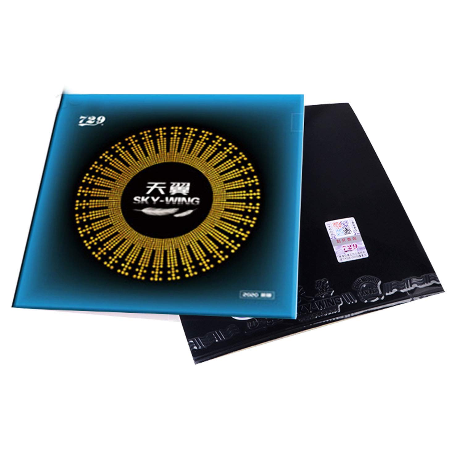 729 RITC Friendship Sky-Wing Pips-in Table Tennis (PingPong) Rubber with Sponge (Black 2.0mm 40°)