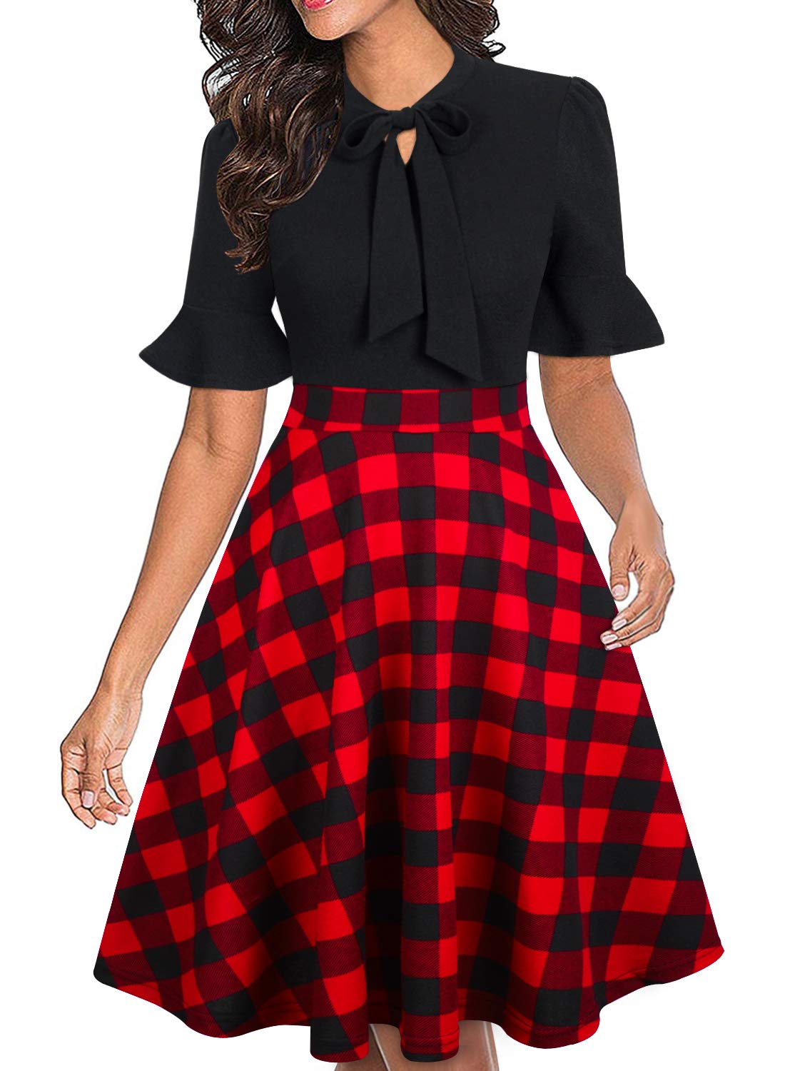 Women Summer Floral Ruffle Sleeve Wear to Work Church Wedding Guest Party Dresses