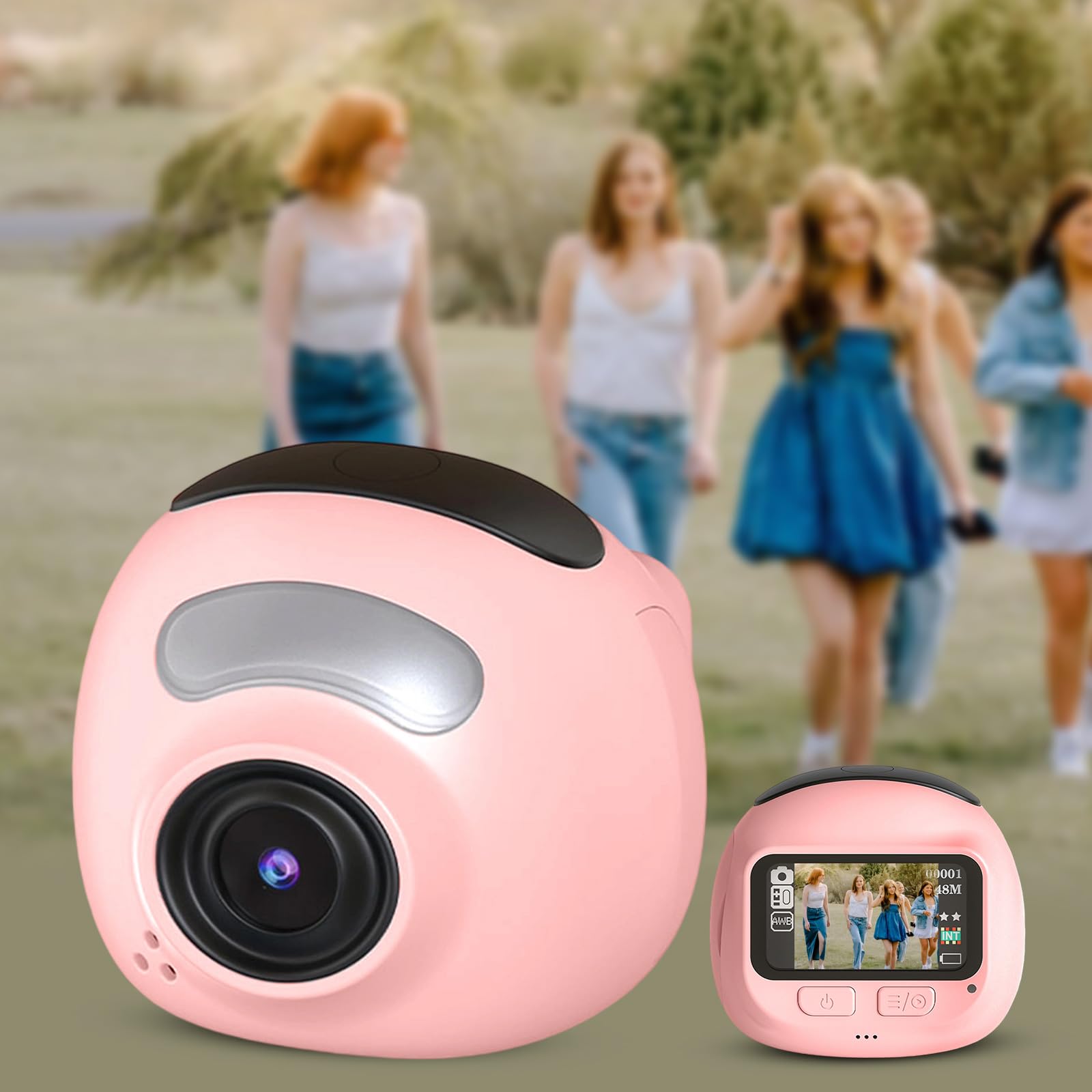 720P Rose Macchina Fotografica Trasportabile Con Costruito In Sovrapposizioni Creative Semplice Tap Azione Eccellente Adolescente Compiti Scuola Trasportabile Macchina Fotografica Per Adolescenti