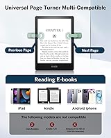 Vista 2 de [Compatible con fundas] Anillo pasador de páginas con control remoto para Kindle Paperwhite Oasis Scribe Kobo eReaders, controles remotos para verde