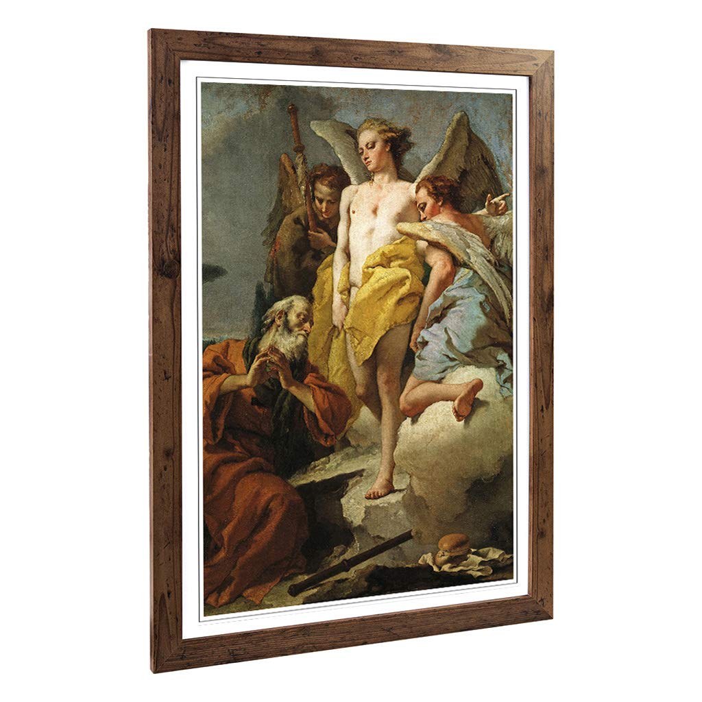 Big Box Art Framed Print of Abraham Hondius Angels Design | Wall Art Picture | Home Decor for Kitchen, Living, Dining Room, Lounge, Bedroom, Hallway, Office, Walnut, A2 / 24.5x18 Inch / 62x45cm