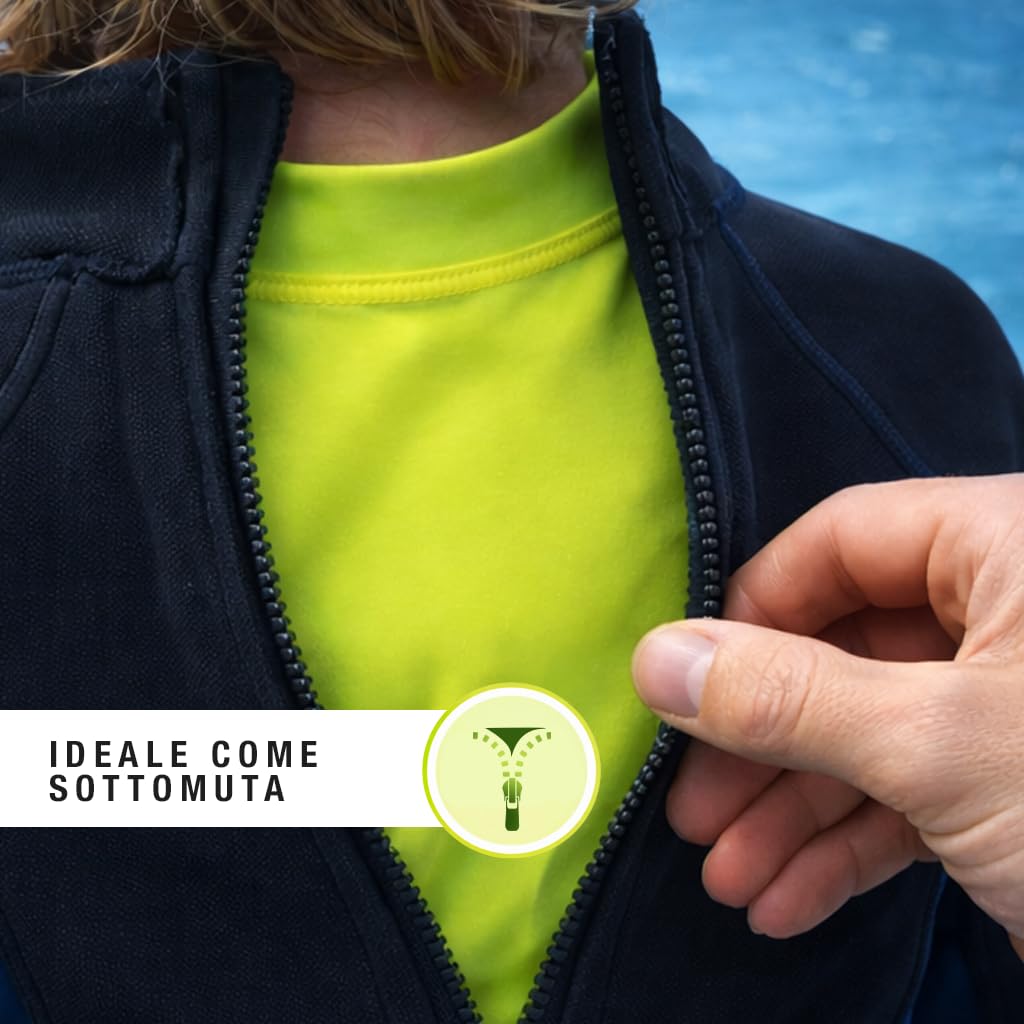 Salvas Rashguard Bambino Polly Unisex - Maglia Maniche Corte Protezione Solare UPF 50+ - Maglietta Anti UV Bambino e Bambina Maglia Tecnica per Sport Acquatici