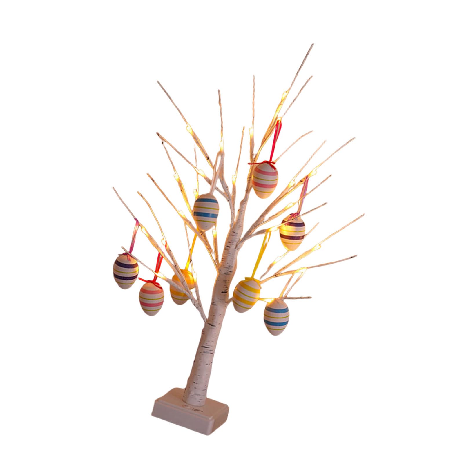 Elnwnnkc Bright Glowing Easter Eggs Tree Set for Tabletop Decors Festival Parties Supplies Child Safe Construction Easy Install