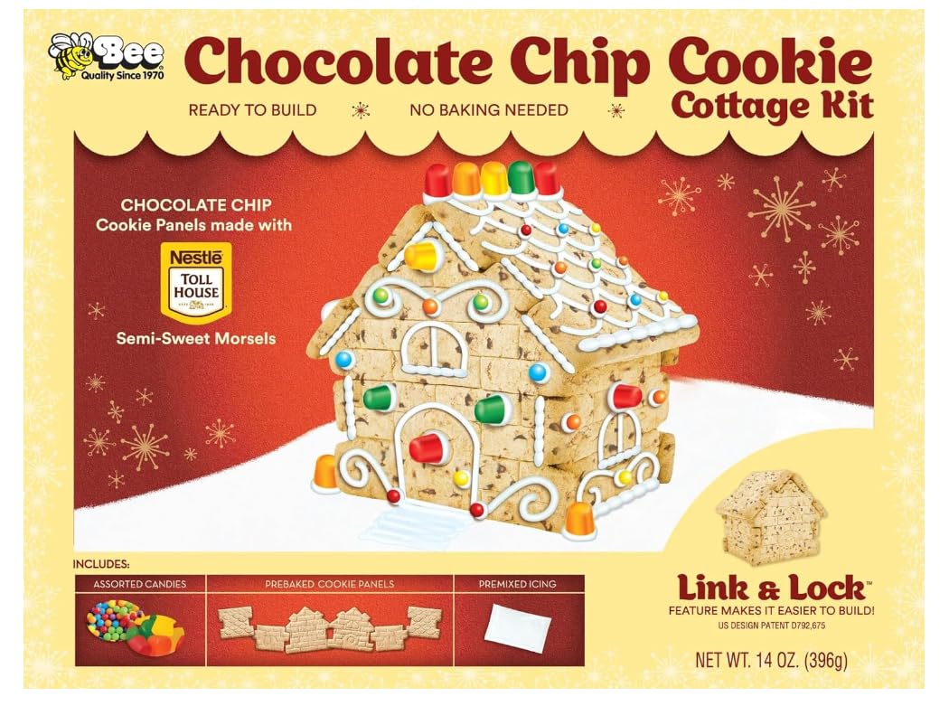 Nestle Toll House Holiday Chocolate Chip Cookie Cottage Kit 14oz Ready to Build