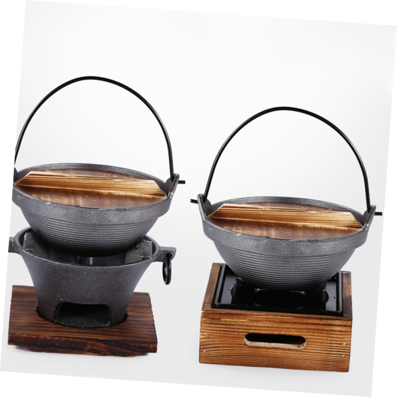 Olla de Hierro Fundido Japonesa para Cocina Confiable con Mango de Madera, Adecuada para Cocinar Fideos Instantáneos y Preparar Guisos en Casa