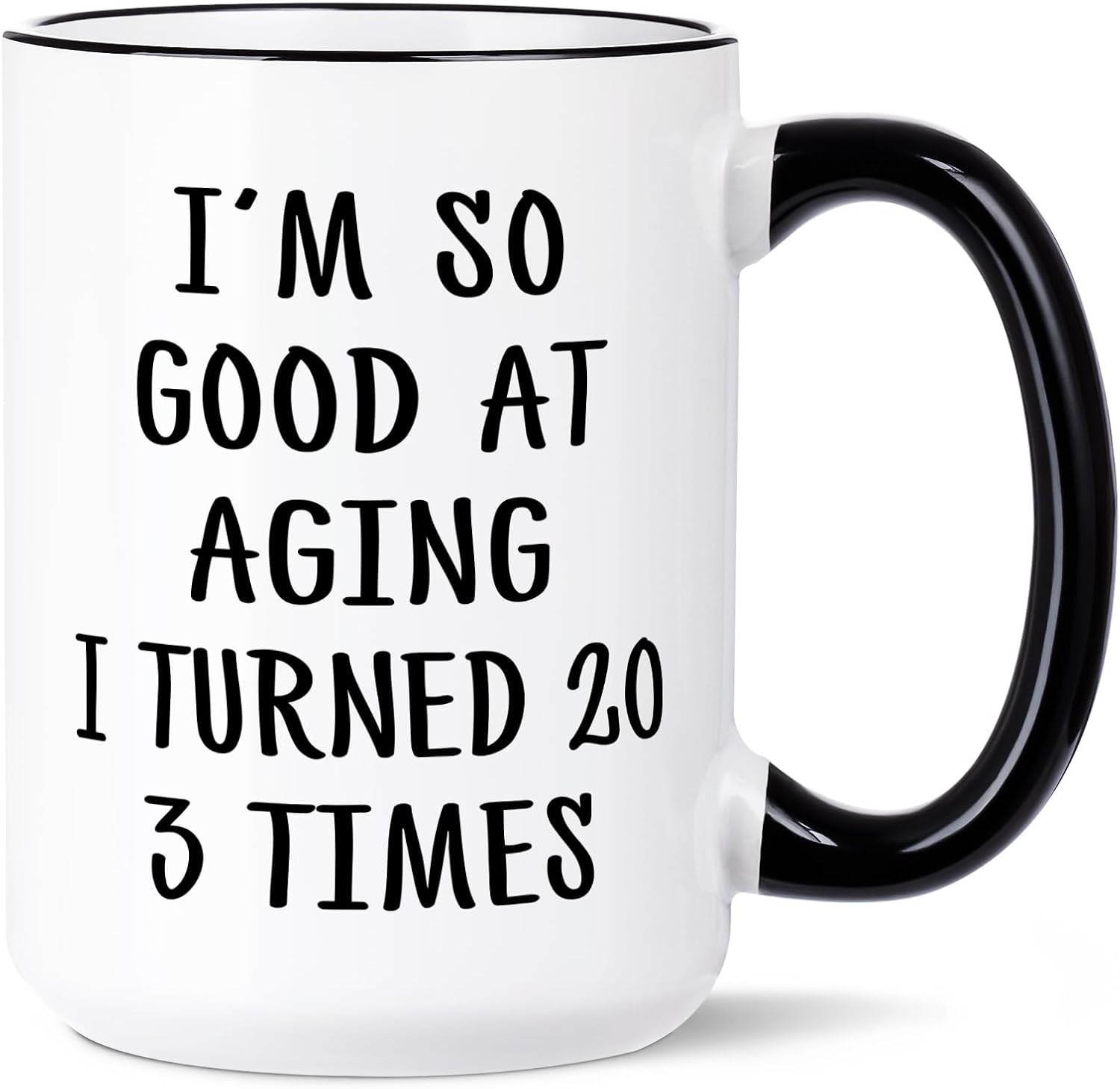 Aurahouse 60th Birthday Gifts for Women Men Mug, Funny Gift Ideas for 60th Birthday Women, 60 Year Old Birthday Gifts for Women Men Mom Dad Sister Friend Aunt, Turned 20 3 Times Coffee Cup Decorations