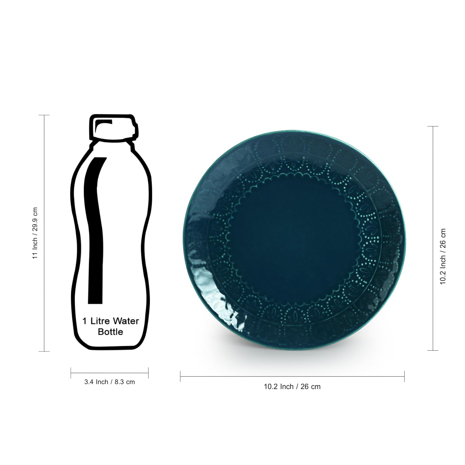 Teal Forest Dinner Set - 8 Piece Ceramicware -7 Teal Forest Dinner Set - 8 Piece Ceramicware -7