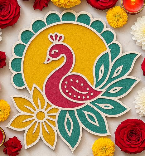 Reusable Rangoli Stencils Mats Template Colour Diwali Decoration ...