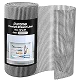 Puroma 12 Inch x 20 FT Drawer and Shelf Liner, Drawer Cabinet Non-Adhesive Protection, Durable and...