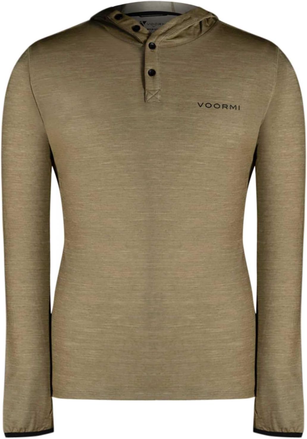 VOORMI Men's River Run Hoodie | DUAL SURFACE™ UL Wool | Lightweight, Sun & Wind Protection | Thumb Loops, Button Hood