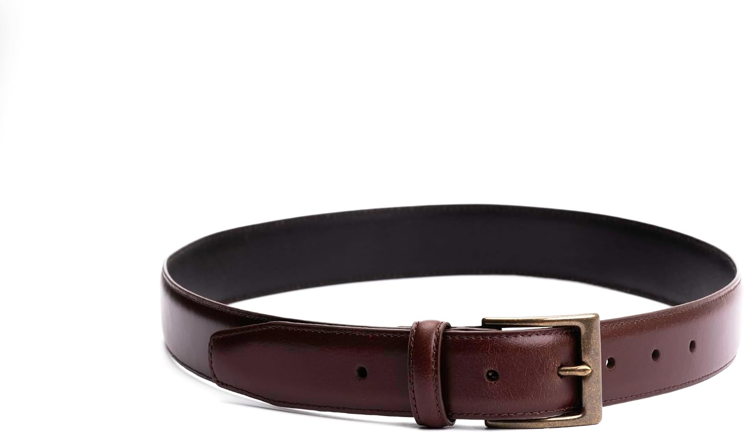 Portland Leather Women's Legacy Leather Belt - Full Grain Leather - Antique Brass Buckle - Feather-Edge Finish