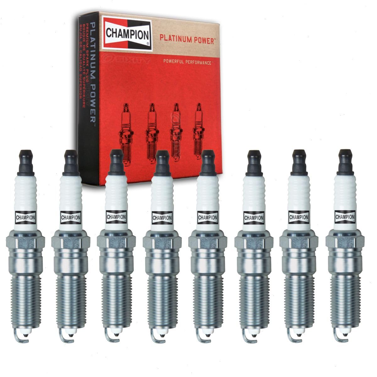 8 pc Champion Platinum Spark Plugs compatible with Ford F-150 5.0L V8 2011-2017