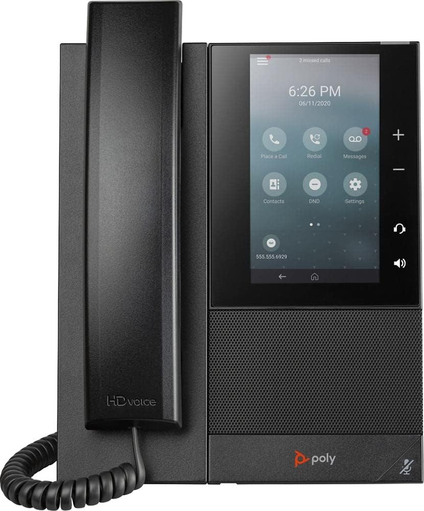Poly CCX 500 IP Phone with Handset (Polycom) – Open SIP – Acoustic Fence and NoiseBlockAI Technologies – 5′ Multi-Touch LCD Display – Integrated Bluetooth and USB Headset Ports – Works w/Zoom & More